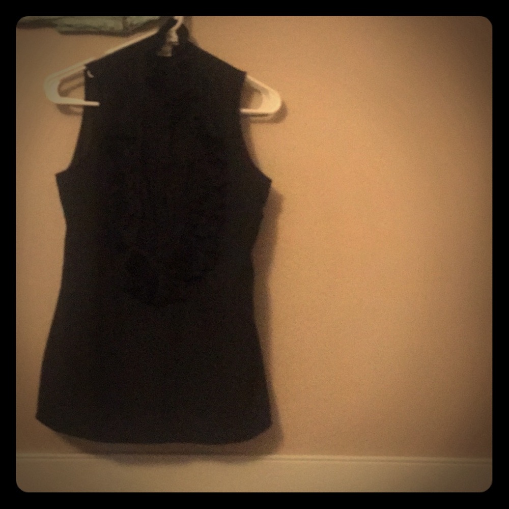 Tank blouse with ruffle front